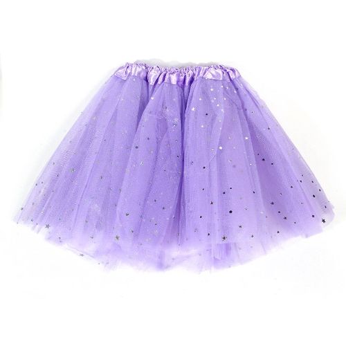 Saia Tutu Lilás Infantil - c/ 3 Camadas com Glitter