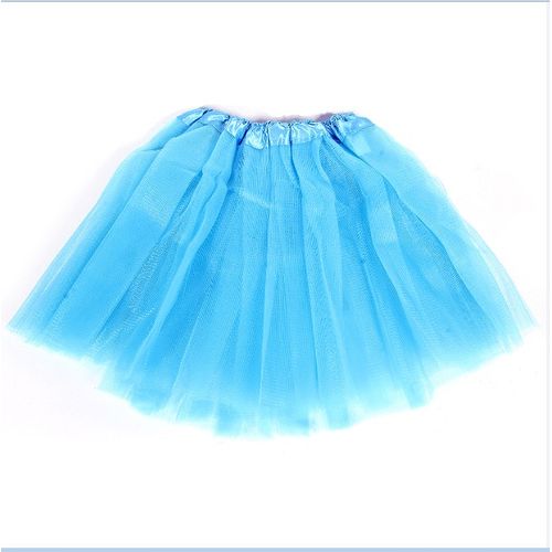 Saia Tutu Azul Clara Infantil - c/ 3 Camadas sem Glitter