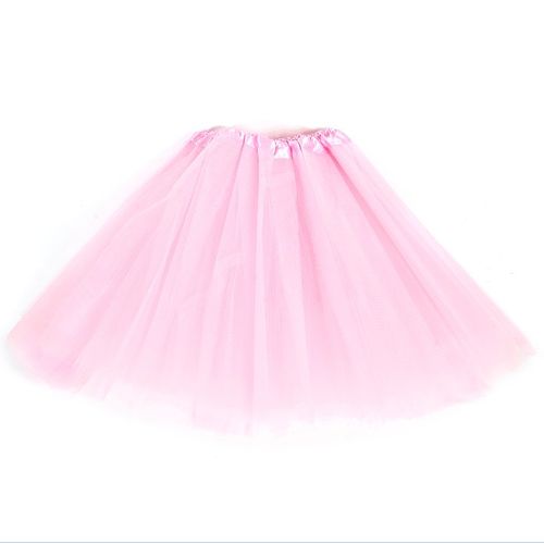Saia Tutu Rosa Clara Infantil - c/ 3 Camadas sem Glitter