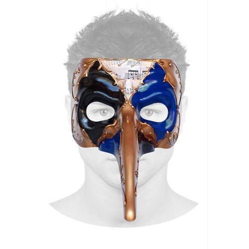 Mascara Veneziana Mozart - Azul/Preta