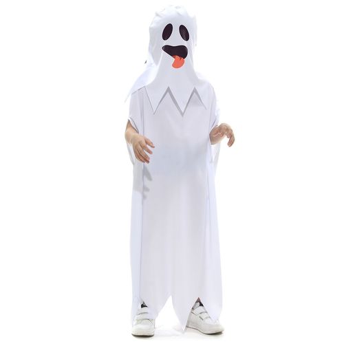 Fantasia Fantasma Boo Túnica Infantil com Capuz - Halloween