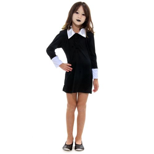 Fantasia Vandinha Família Addams Vestido Infantil - Halloween