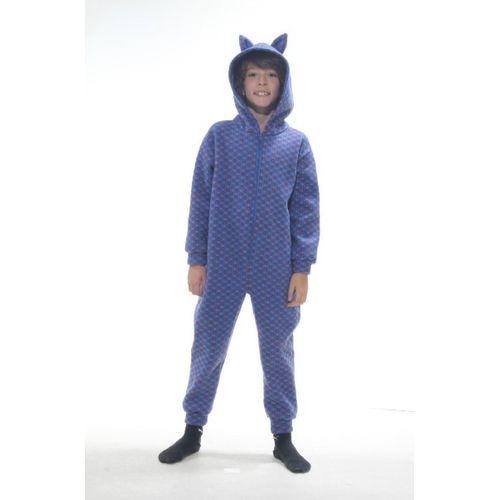 Fantasia Pijama com Capuz Gato de Soft Infantil