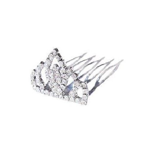 Mini Coroa Pente com Strass Pequena