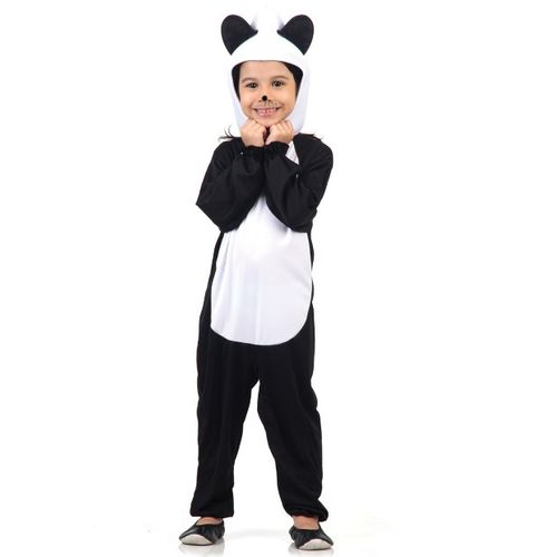 Fantasia Panda Kigurumi Infantil com Capuz e Orelhas