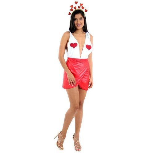 Fantasia Body Coração Adulto - Carnaval