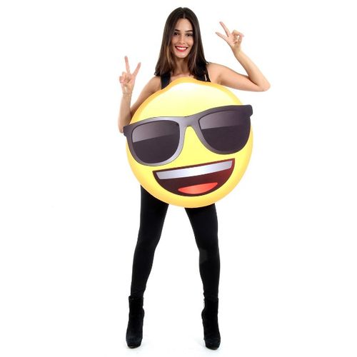Fantasia Divertida Óculos Escuros Emoji Adulto