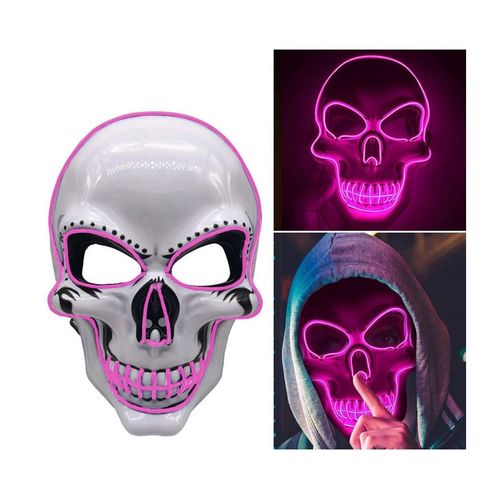 Máscara Noite de Crime c/ Led Pink - Caveira