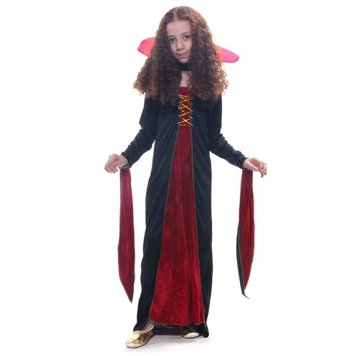 Fantasia Vampira Vitoriana Vestido Infantil Luxo - Halloween