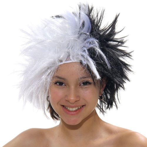 Peruca Preta e Branca Cruella Importada