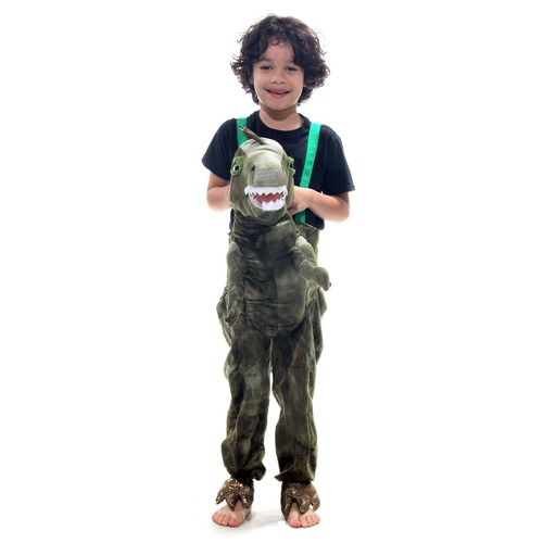 Fantasia Dinossauro de Montar Verde Escuro Infantil