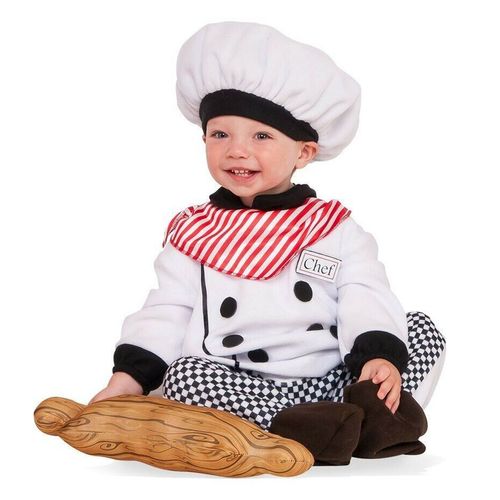 Fantasia Chef De Cozinha Bebê Com Chapéu e Acessório