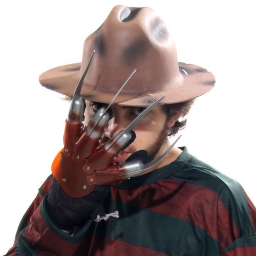 Kit Freddy Krueger Adulto  Chapéu e Luva Acessórios de Fantasia