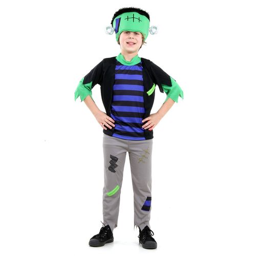 Fantasia Infantil Frankenstein Halloween - Completa com Acessórios