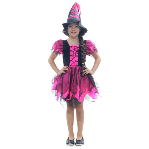 Fantasia Halloween Infantil Menina Vestido Bruxinha Morcego