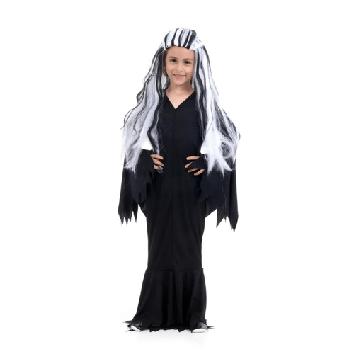 Fantasia Morticia Infantil - Família Addams - Halloween