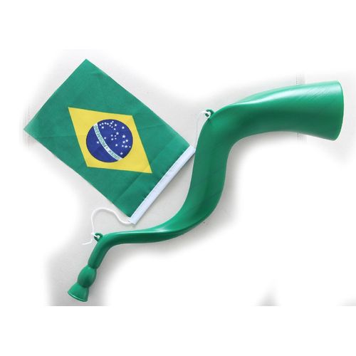 Corneta com Bandeira Brasil Sortida - Copa do Mundo - Verde / Amarelo