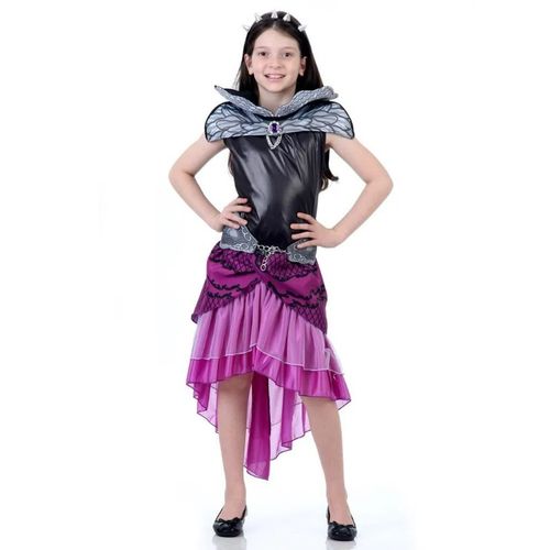 Fantasia Vampira Celena Luxo Infantil com Tiara - Halloween