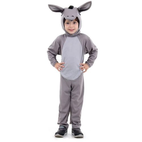 Fantasia Burro Infantil com Capuz e Orelhas