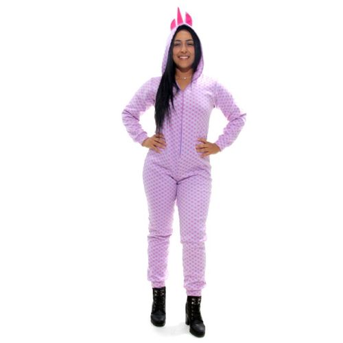 Pijama Unicórnio Soft com Capuz Adulto