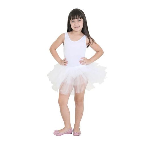 Saia de hot sale tule branca infantil