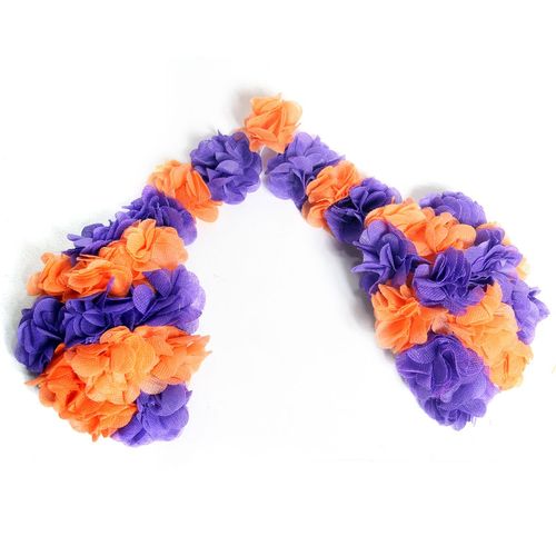 Ombreira Flores Roxo e Laranja Adulto Fantasia de Carnaval