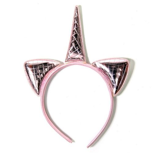 Tiara Unicónio Metalizado - Rosa