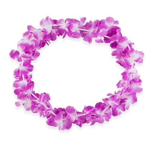 Colar Havaiano - Roxo c/ Branco