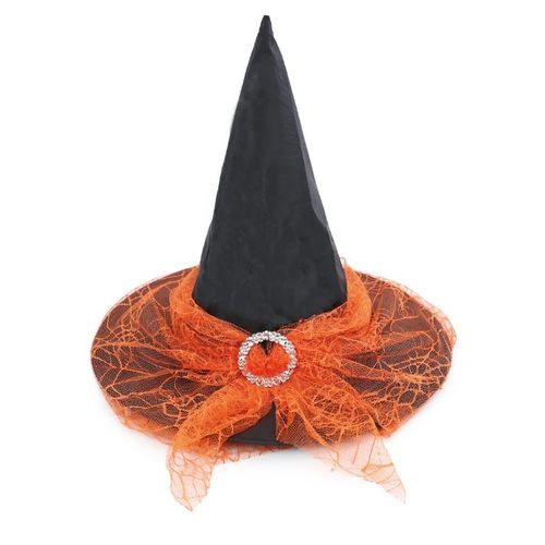Chapéu Bruxa Mila Laranja Original Abrakadabra Fantasias
