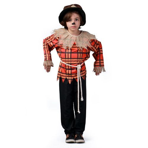 Fantasia Infantil Espantalho com Chapéu e Camisa Xadrez
