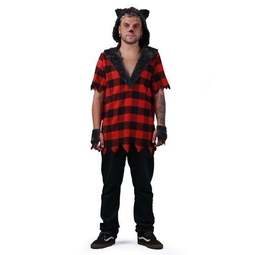 Fantasia Lobisomen Masculino Adulto Camisa Com Capuz Halloween