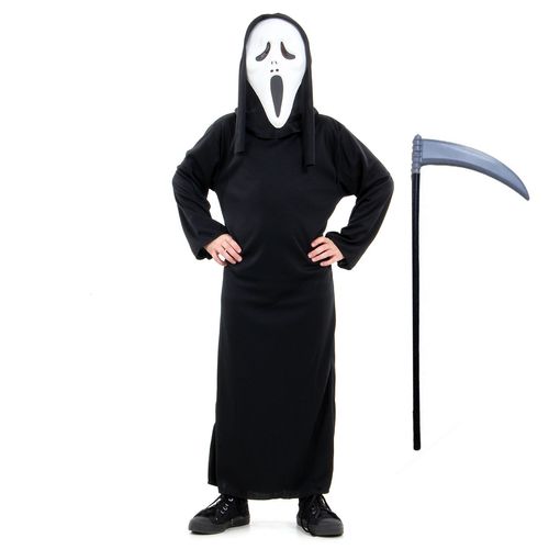 Kit Fantasia Pânico Infantil Com Foice Halloween Abrakadabra