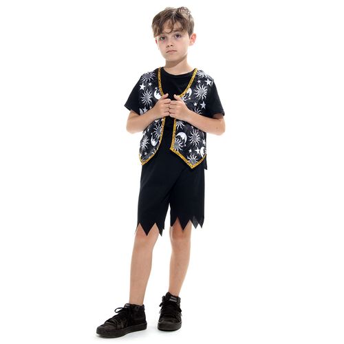 Fantasia Infantil Colete De Feiticeiro Halloween