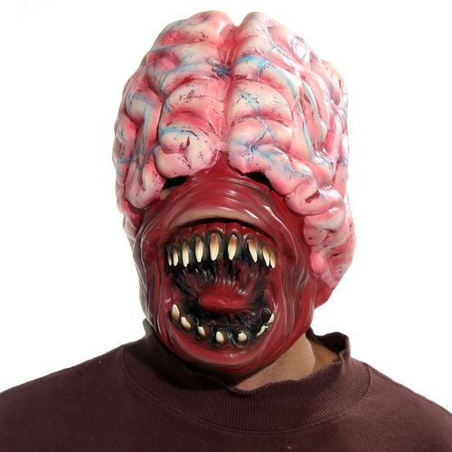 Máscara De Terror Alien Come Cérebro Acessório Para Fantasia