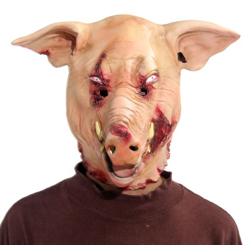 Máscara De Terror Cabeça De Porco Acessório Para Fantasia