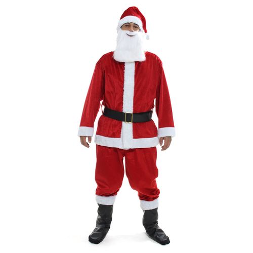 Fantasia Papai Noel Adulto Com Barba Natal