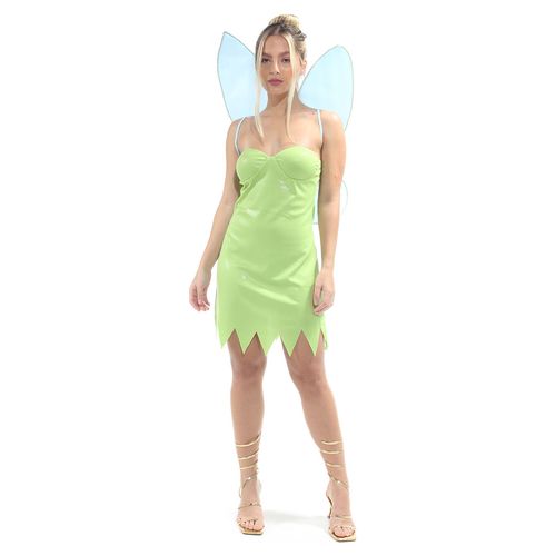 Fantasia Fada Sininho com Vestido Verde e Asas