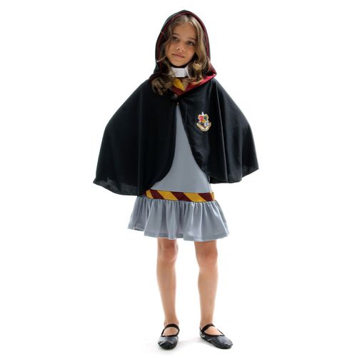 Fantasia Vestido com Capa  Feiticeira Infantil  Escola de Magia