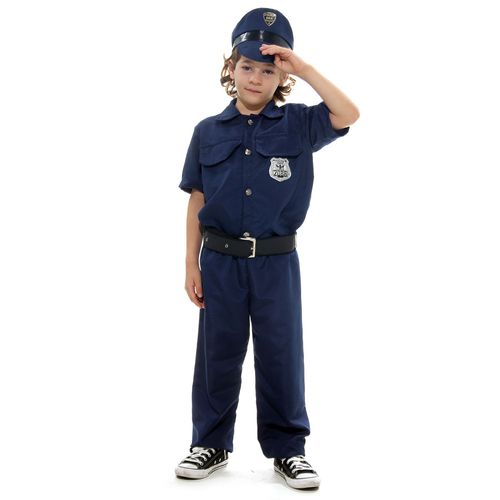 Fantasia  Policial Azul Marinho com Quepe e Algemas