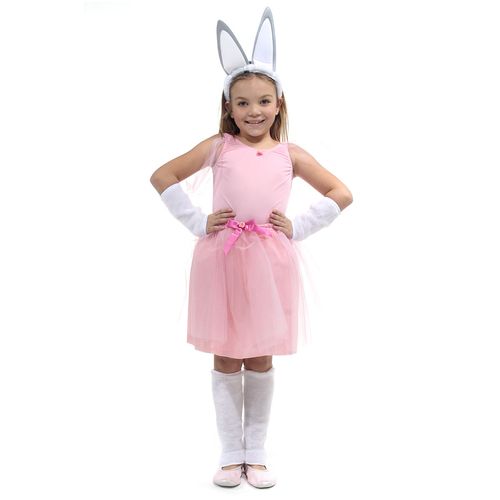 Kit Coelhinha Infantil Branco com Tiara e Acessórios