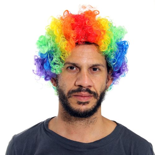 Peruca de Palhaço Colorida - Acessório Divertido