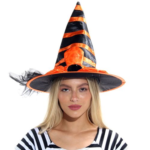 Chapéu De Bruxa Girassol Halloween Abrakadabra Fantasias