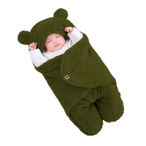 Saco de Dormir Verde Para Bebê Charutinho de Ursinho Para Dias Frios