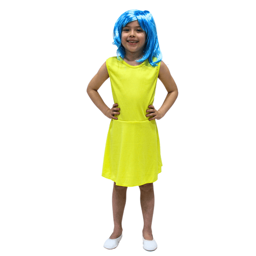 Vestido Alegria Divertidamente Fantasia Infantil da Personagem