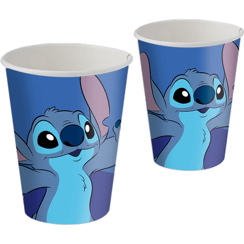 Copo Descartável de Papel Stitch 200ml para Festas  8 Unidades