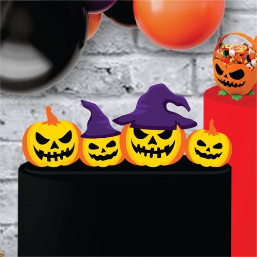 Decoração Abóbora com Chapéu de Bruxa Halloween