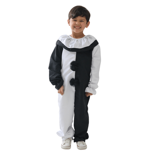 Fantasia Infantil Palhaço Terrifier Preta e Branca Halloween