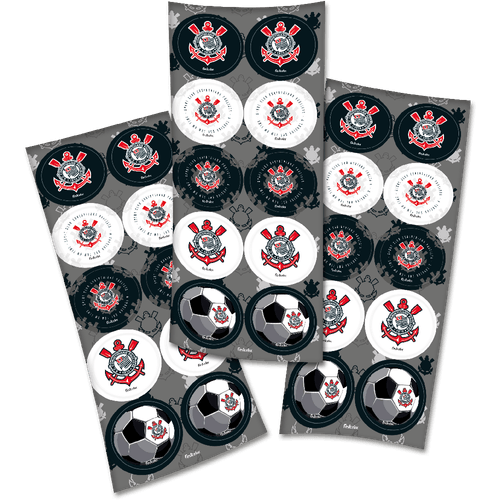 Adesivos Corinthians com 30 Unidades para Decoração