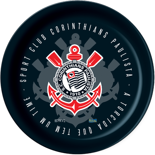 Pratos para Festas Corinthians Pacote com 08 Unid.