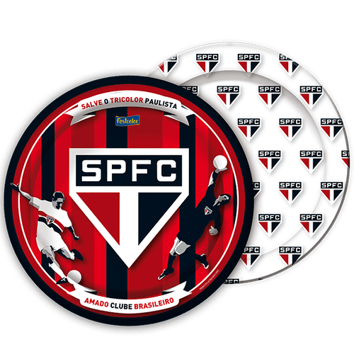 Pratos Aniversário São Paulo FC 8 Unid.
